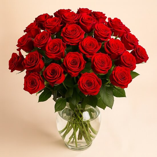 Fiery Temperament – red roses bouquet, flower delivery Geneva