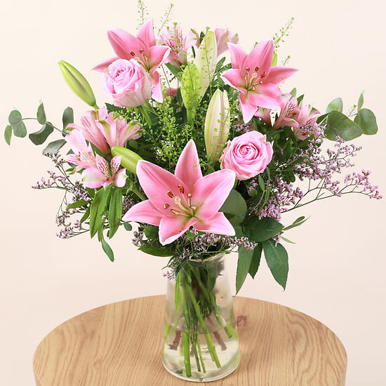 Schönes Glück – pink lilies and roses, Geneva flower delivery